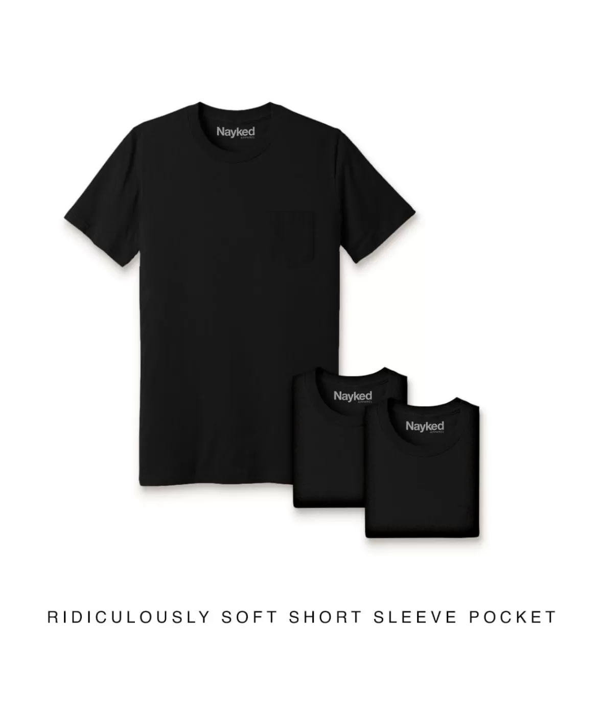 Men'S 3Pk Ridiculously Soft 100% Cotton Pocket T-Shirt | Nayked Apparel Cheap