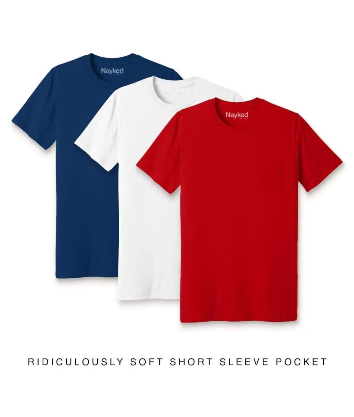 Men'S 3Pk Ridiculously Soft 100% Cotton Pocket T-Shirt Favorites | Nayked Apparel Store