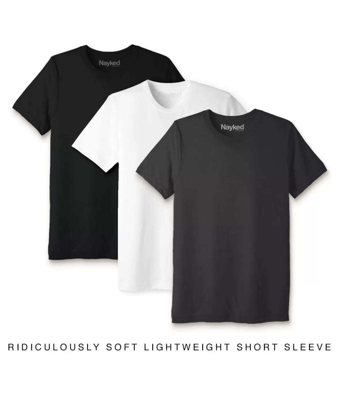 Men'S 3Pk Ridiculously Soft Lightweight Crew Neck T-Shirt Favorites | Nayked Apparel Cheap