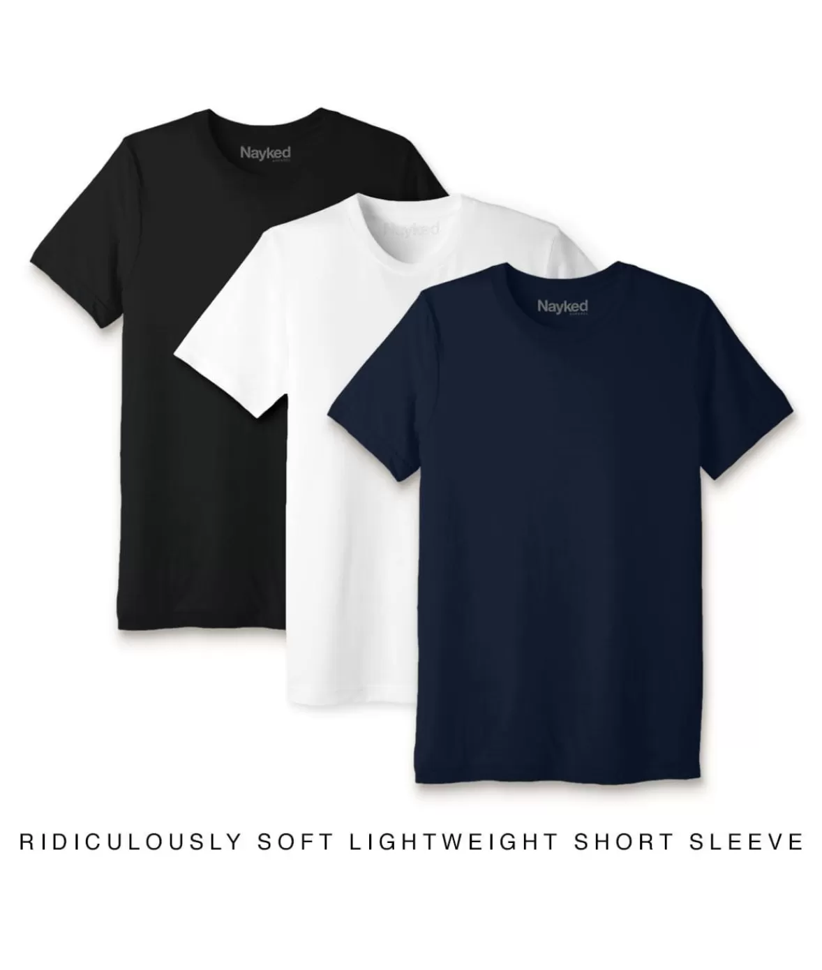 Men'S 3Pk Ridiculously Soft Lightweight Crew Neck T-Shirt Favorites | Nayked Apparel Fashion