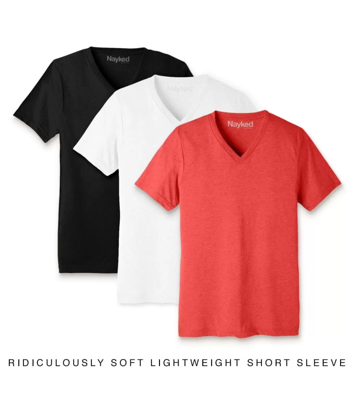 Men'S 3Pk Ridiculously Soft Lightweight V-Neck T-Shirt Favorites | Nayked Apparel Discount