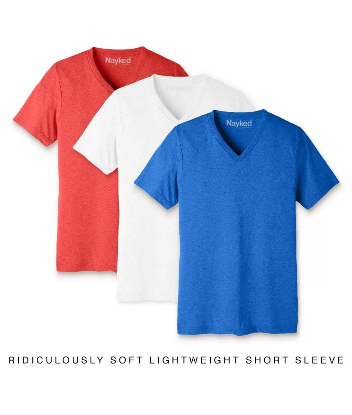 Men'S 3Pk Ridiculously Soft Lightweight V-Neck T-Shirt Favorites | Nayked Apparel Discount