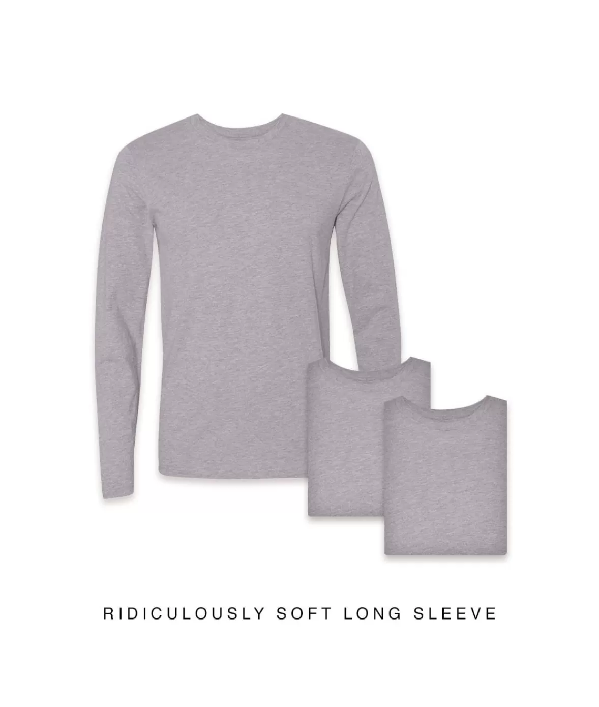 Men'S 3Pk Ridiculously Soft Long Sleeve 100% Cotton T-Shirt | Nayked Apparel Flash Sale