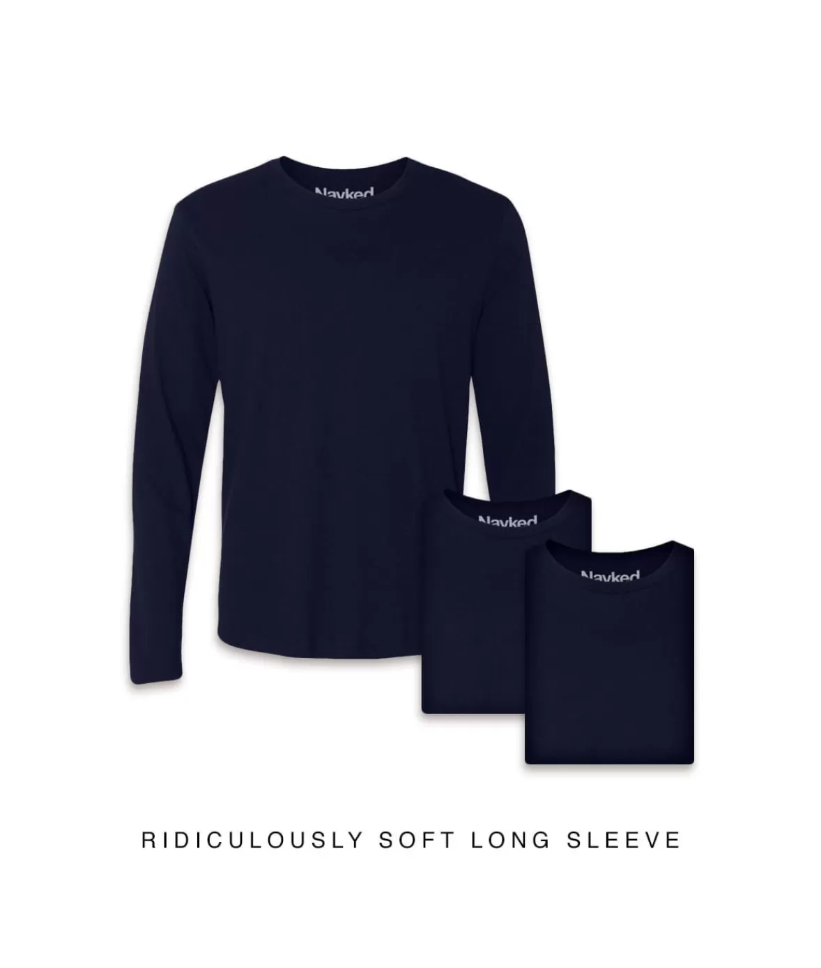 Men'S 3Pk Ridiculously Soft Long Sleeve 100% Cotton T-Shirt | Nayked Apparel Flash Sale