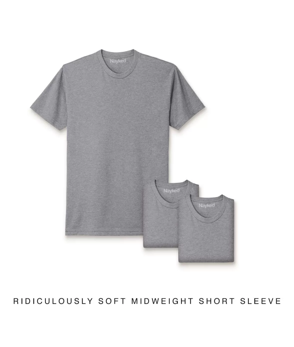 Men'S 3Pk Ridiculously Soft Midweight Crew T-Shirt | Nayked Apparel Cheap