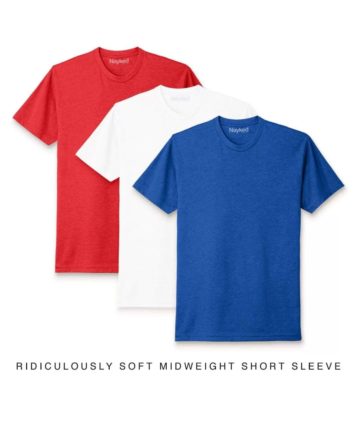 Men'S 3Pk Ridiculously Soft Midweight Crew T-Shirt Favorites | Nayked Apparel Cheap