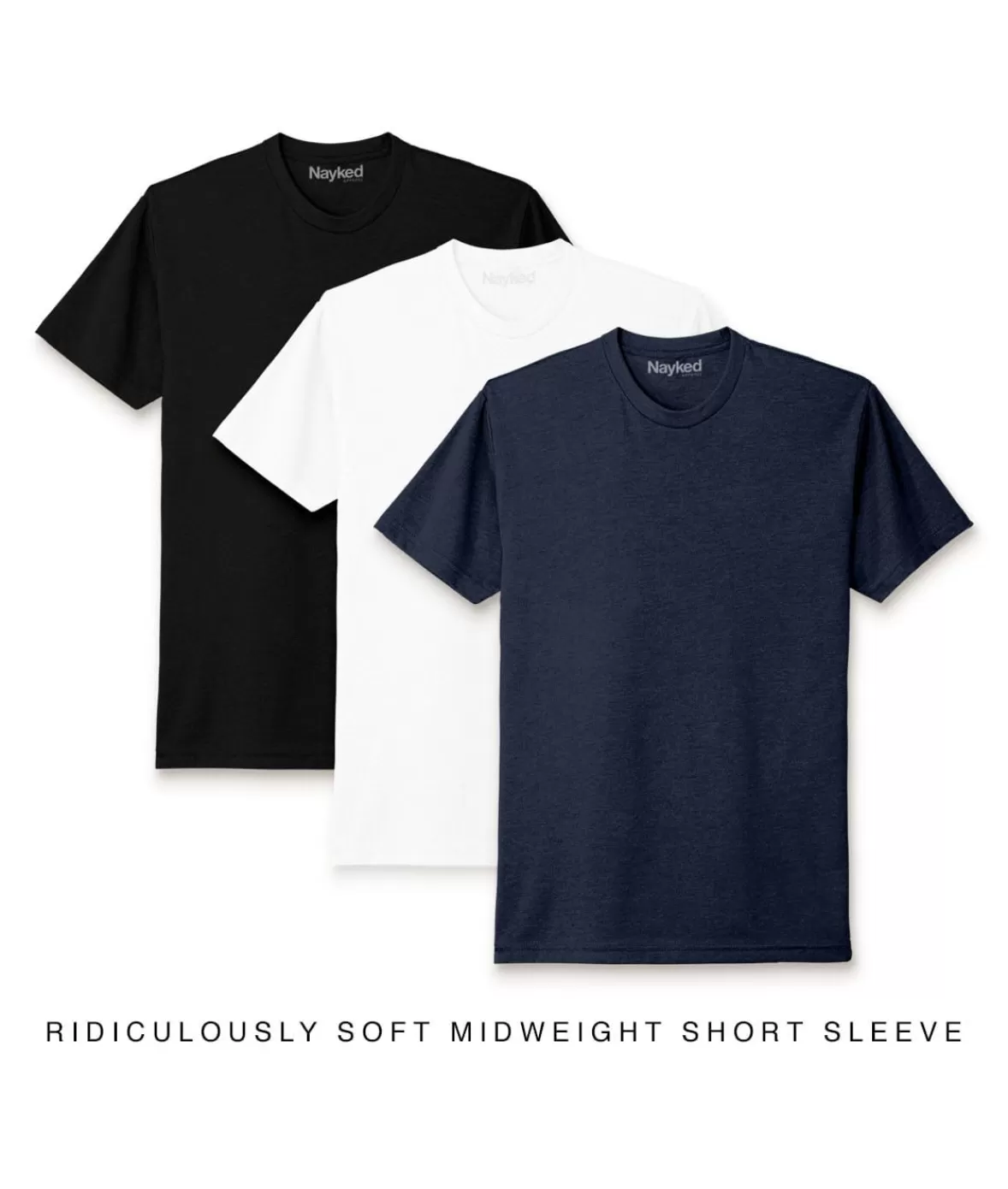 Men'S 3Pk Ridiculously Soft Midweight Crew T-Shirt Favorites | Nayked Apparel Cheap