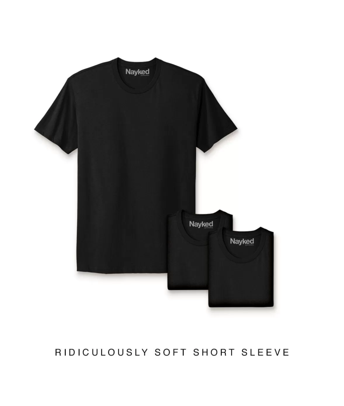 Men'S 3Pk Ridiculously Soft Short Sleeve Crew Neck 100% Cotton T-Shirt | Nayked Apparel Best Sale
