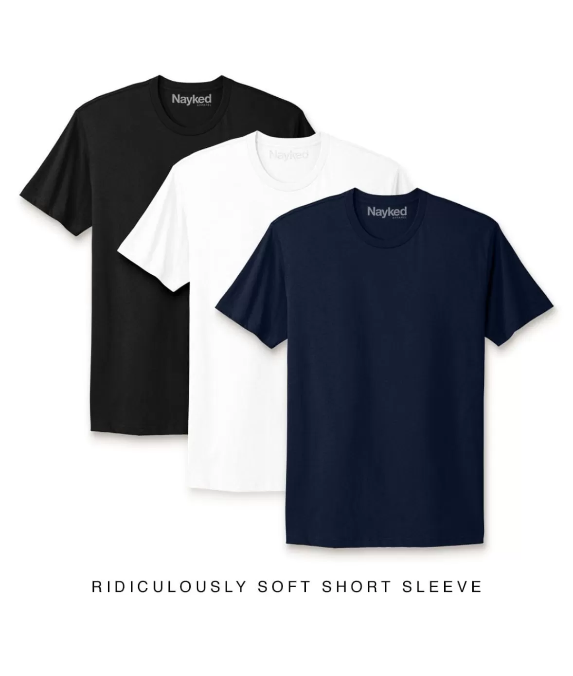 Men'S 3Pk Ridiculously Soft Short Sleeve Crew Neck 100% Cotton T-Shirt Favorites | Nayked Apparel Fashion