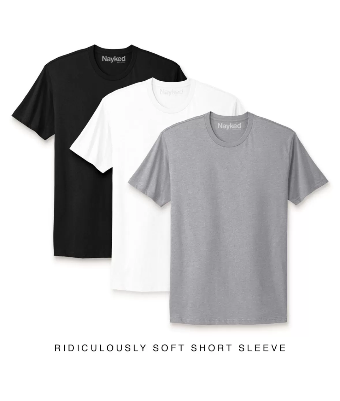 Men'S 3Pk Ridiculously Soft Short Sleeve Crew Neck 100% Cotton T-Shirt Favorites | Nayked Apparel Cheap