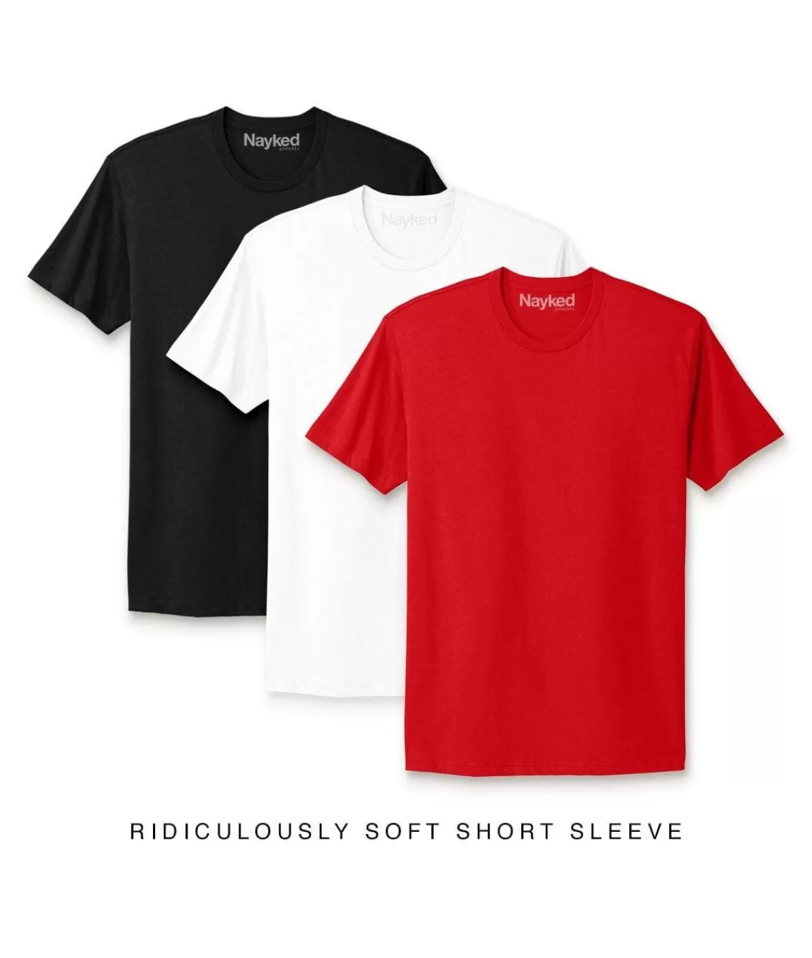 Men'S 3Pk Ridiculously Soft Short Sleeve Crew Neck 100% Cotton T-Shirt Favorites | Nayked Apparel Cheap