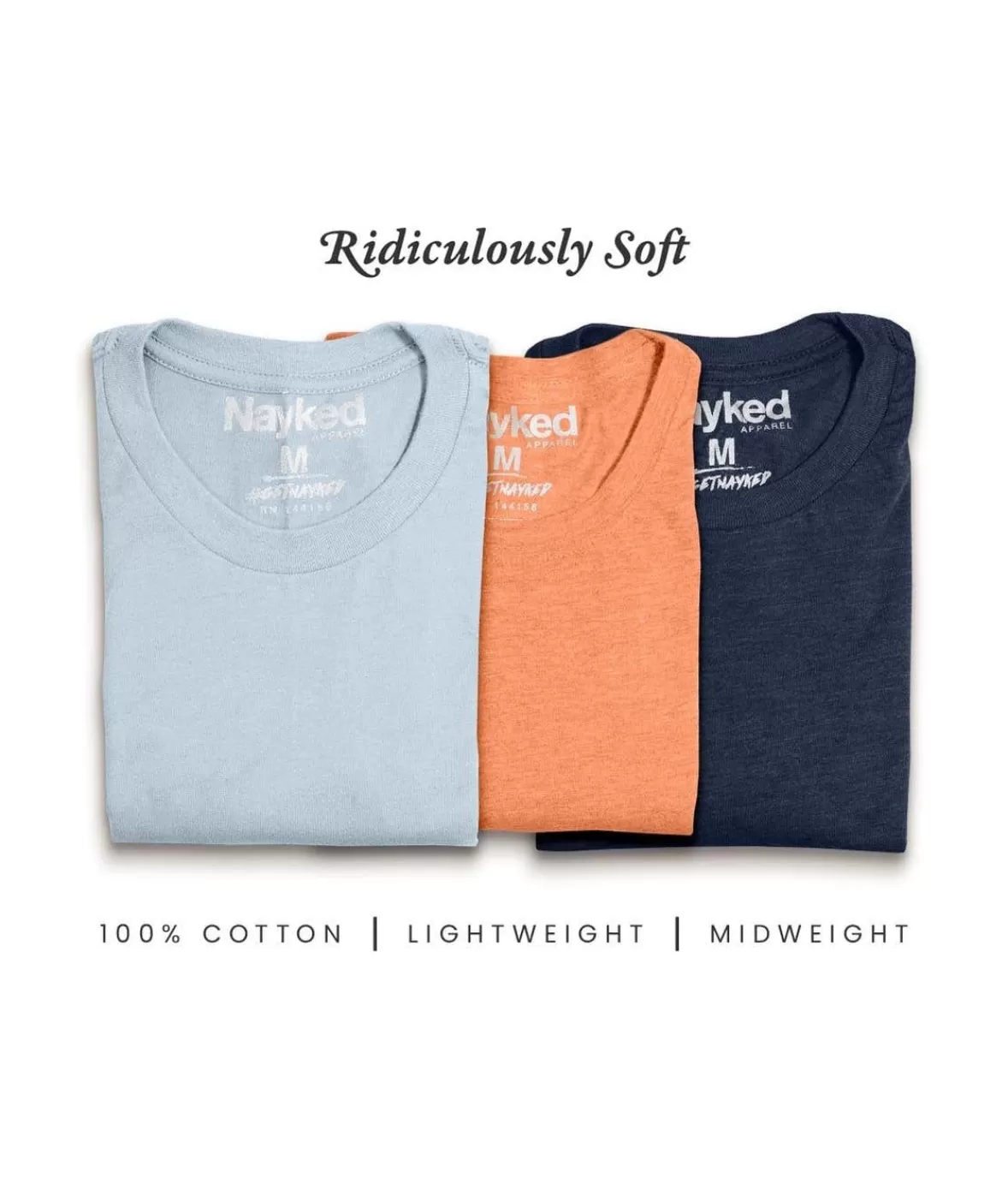 Men'S 3Pk Tri-Nayked Short Sleeve Crew Neck T-Shirts | Nayked Apparel Online