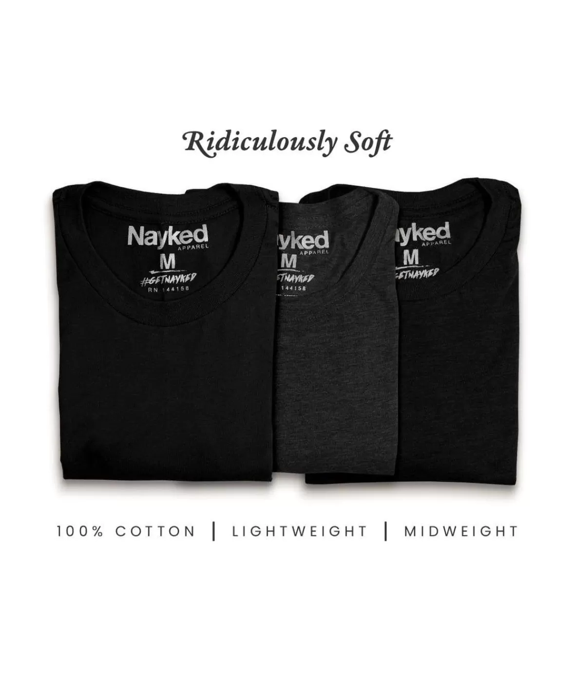 Men'S 3Pk Tri-Nayked Short Sleeve Crew Neck T-Shirts | Nayked Apparel Best Sale