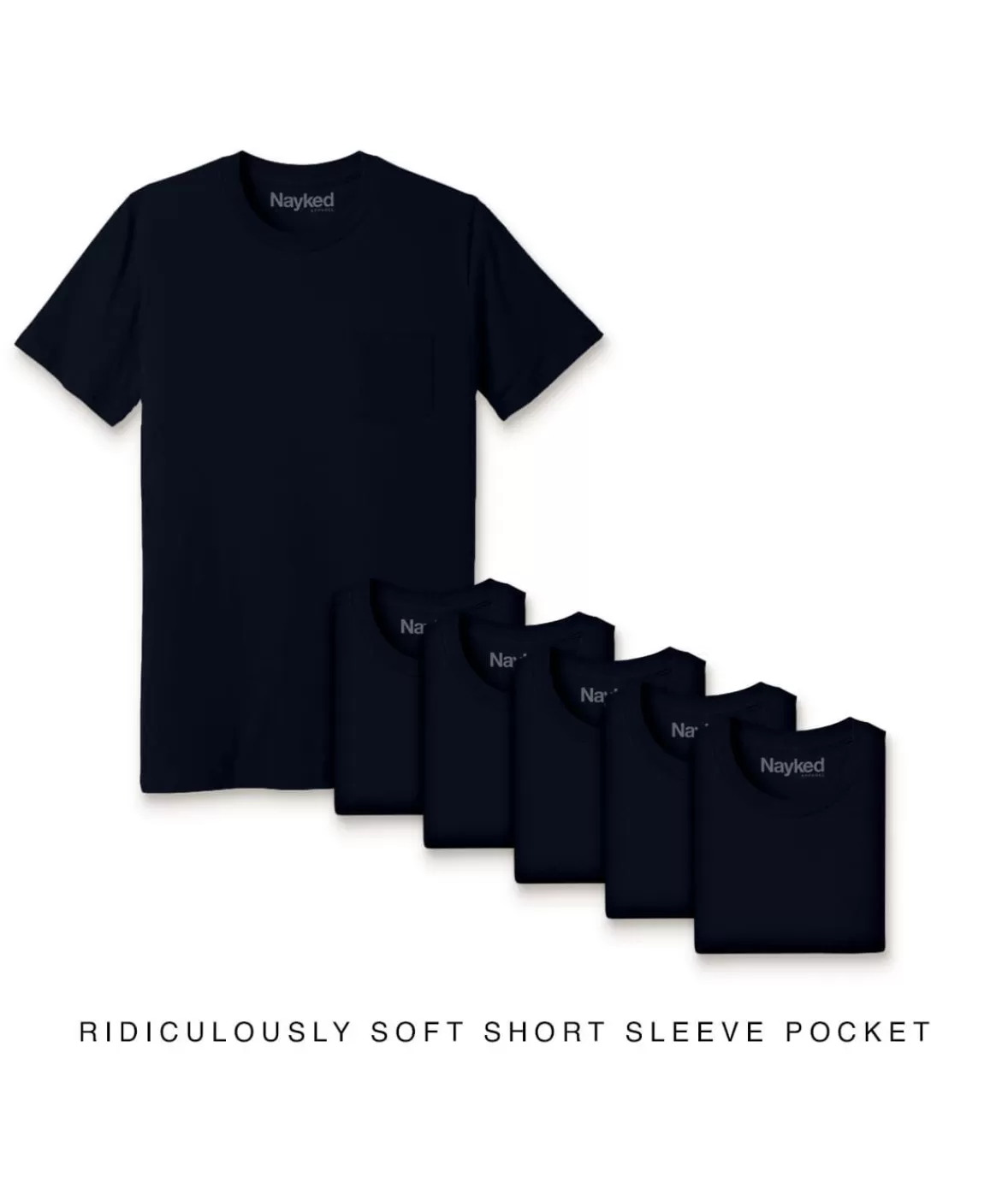 Men'S 6Pk Ridiculously Soft 100% Cotton Pocket T-Shirt | Nayked Apparel Cheap