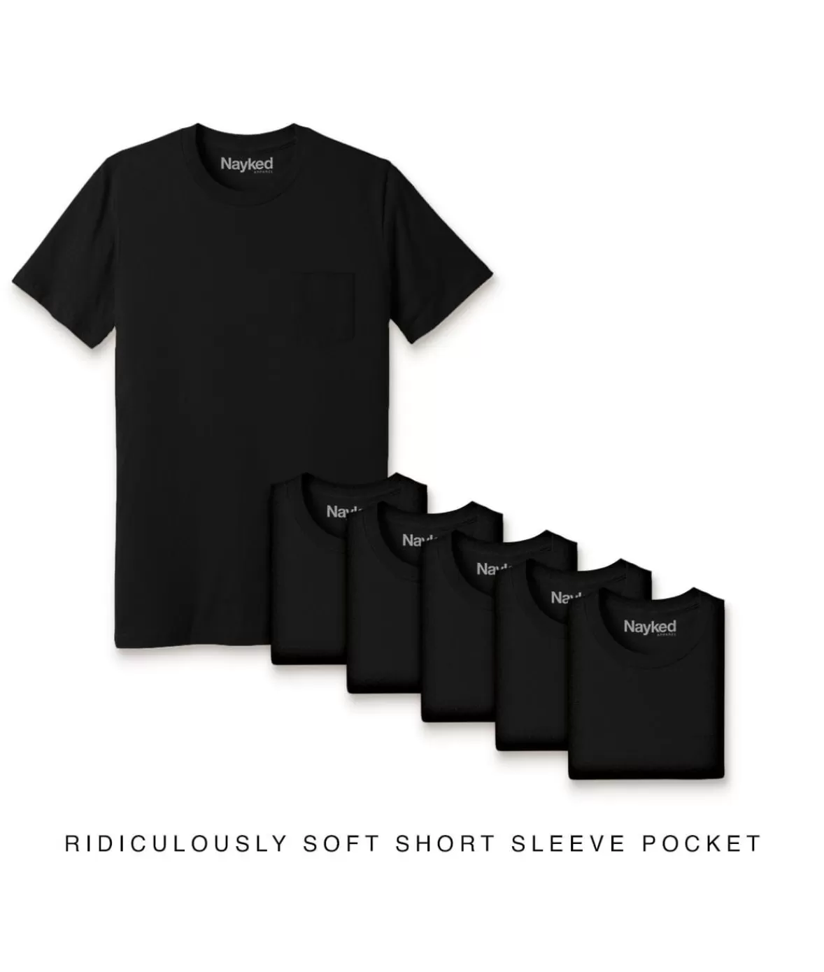 Men'S 6Pk Ridiculously Soft 100% Cotton Pocket T-Shirt | Nayked Apparel Best Sale