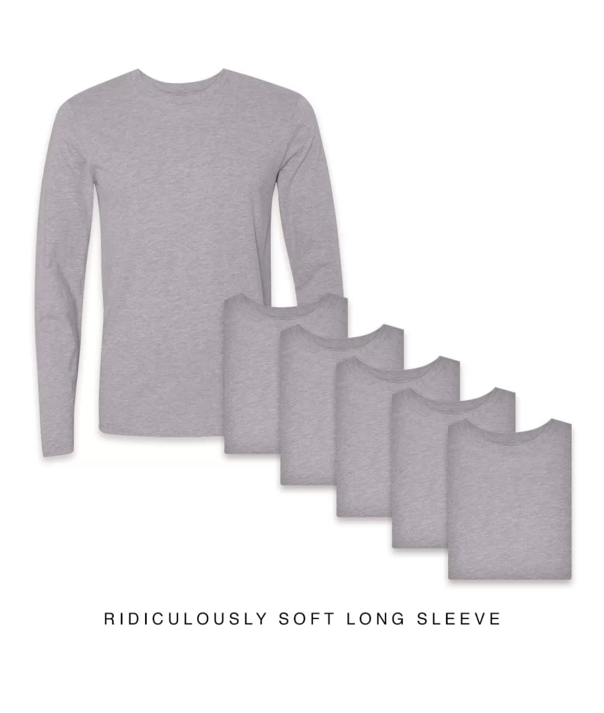 Men'S 6Pk Ridiculously Soft Long Sleeve 100% Cotton T-Shirt | Nayked Apparel Outlet