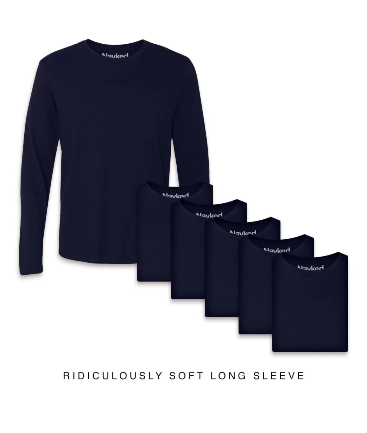 Men'S 6Pk Ridiculously Soft Long Sleeve 100% Cotton T-Shirt | Nayked Apparel Outlet