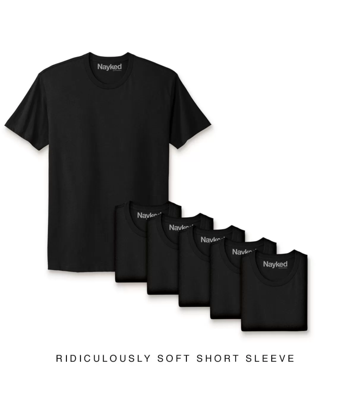 Men'S 6Pk Ridiculously Soft Short Sleeve Crew Neck 100% Cotton T-Shirt | Nayked Apparel Outlet