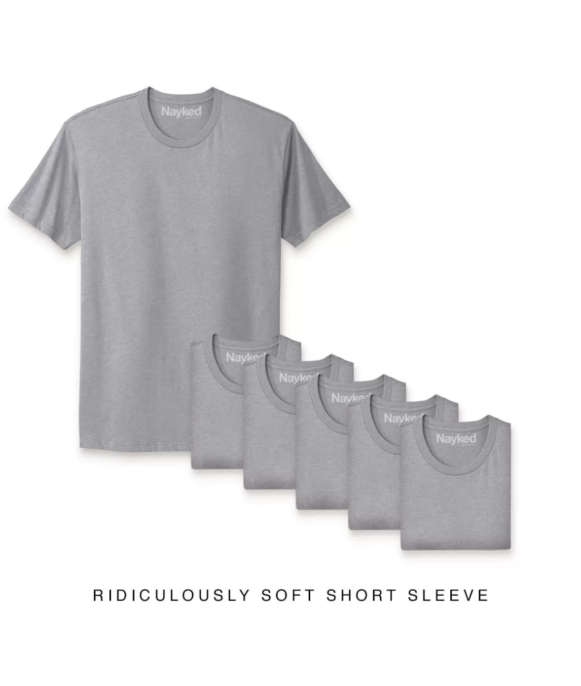 Men'S 6Pk Ridiculously Soft Short Sleeve Crew Neck 100% Cotton T-Shirt | Nayked Apparel New