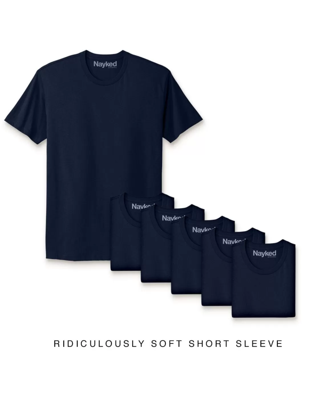 Men'S 6Pk Ridiculously Soft Short Sleeve Crew Neck 100% Cotton T-Shirt | Nayked Apparel Fashion