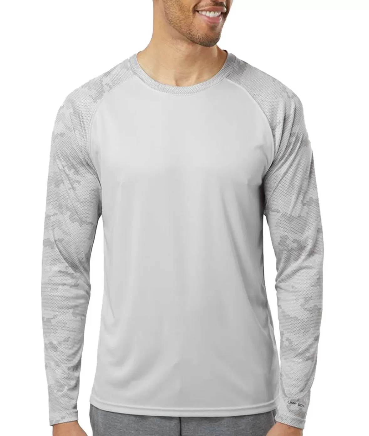 Men'S Cayman Performance Upf Camo Colorblock Long Sleeve T-Shirt | Nayked Apparel Shop