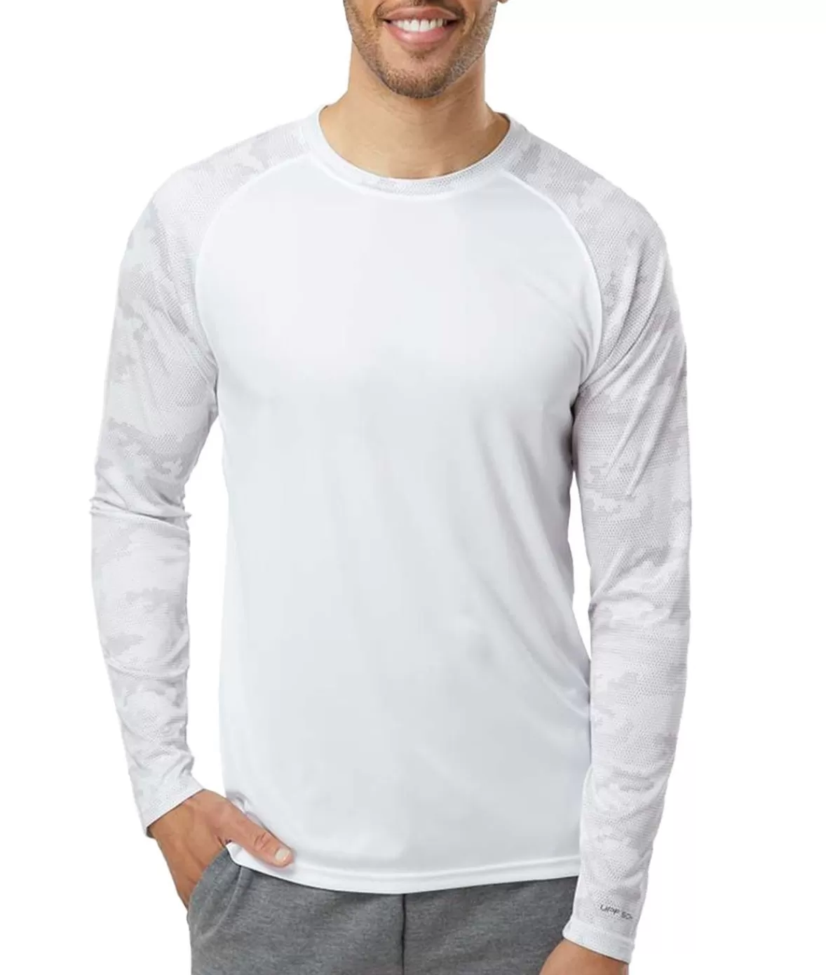 Men'S Cayman Performance Upf Camo Colorblock Long Sleeve T-Shirt | Nayked Apparel Shop