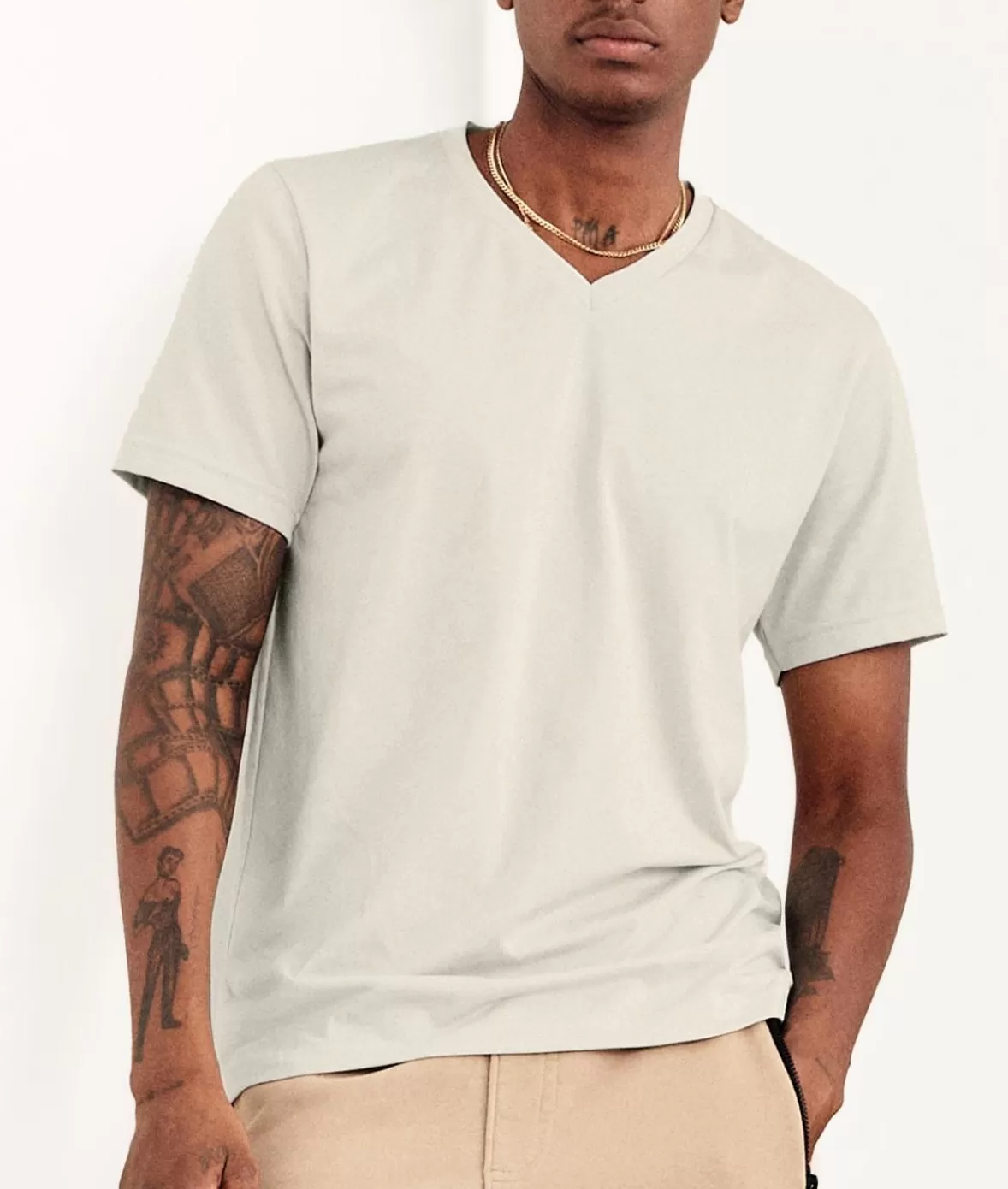 Men'S Classic Cotton Short Sleeve V-Neck T-Shirt | Nayked Apparel Discount