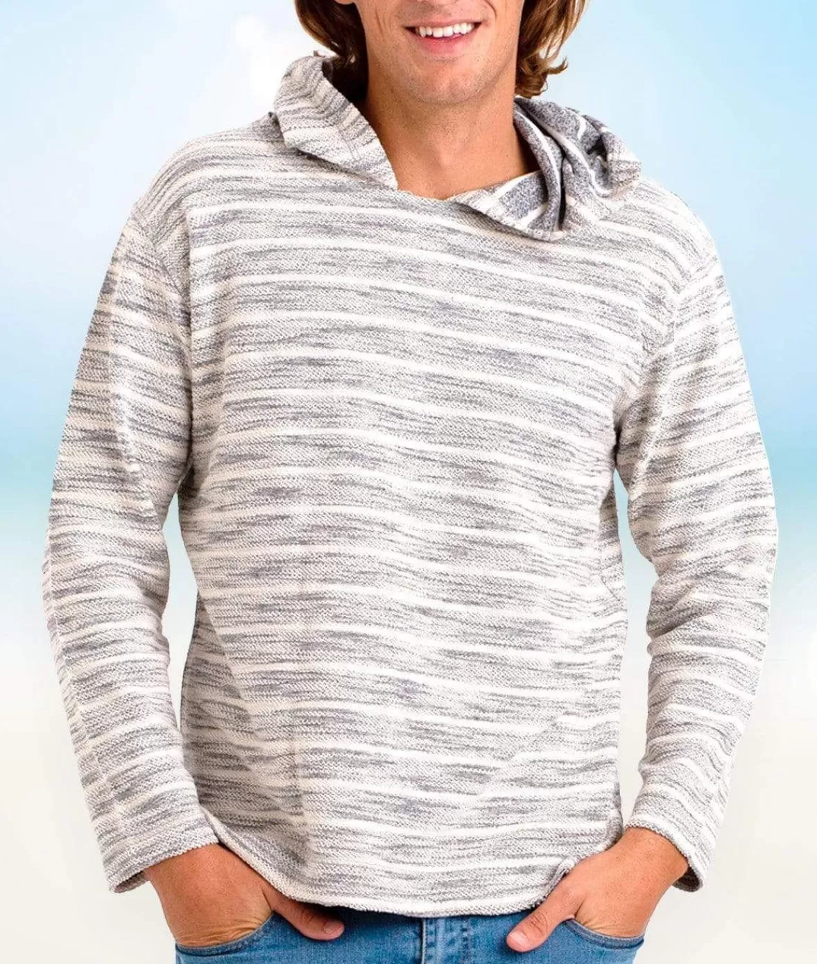 Men'S Cotton/Poly Striped French Terry Hoodie/Discontinued | Nayked Apparel Cheap