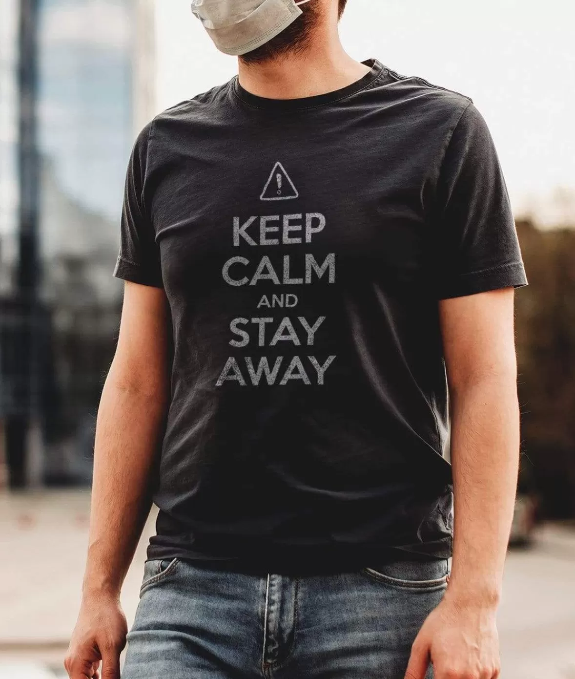 Men'S Ridiculously Soft 100% Cotton Graphic Tee | Keep Calm And Stay Away | Nayked Apparel Hot