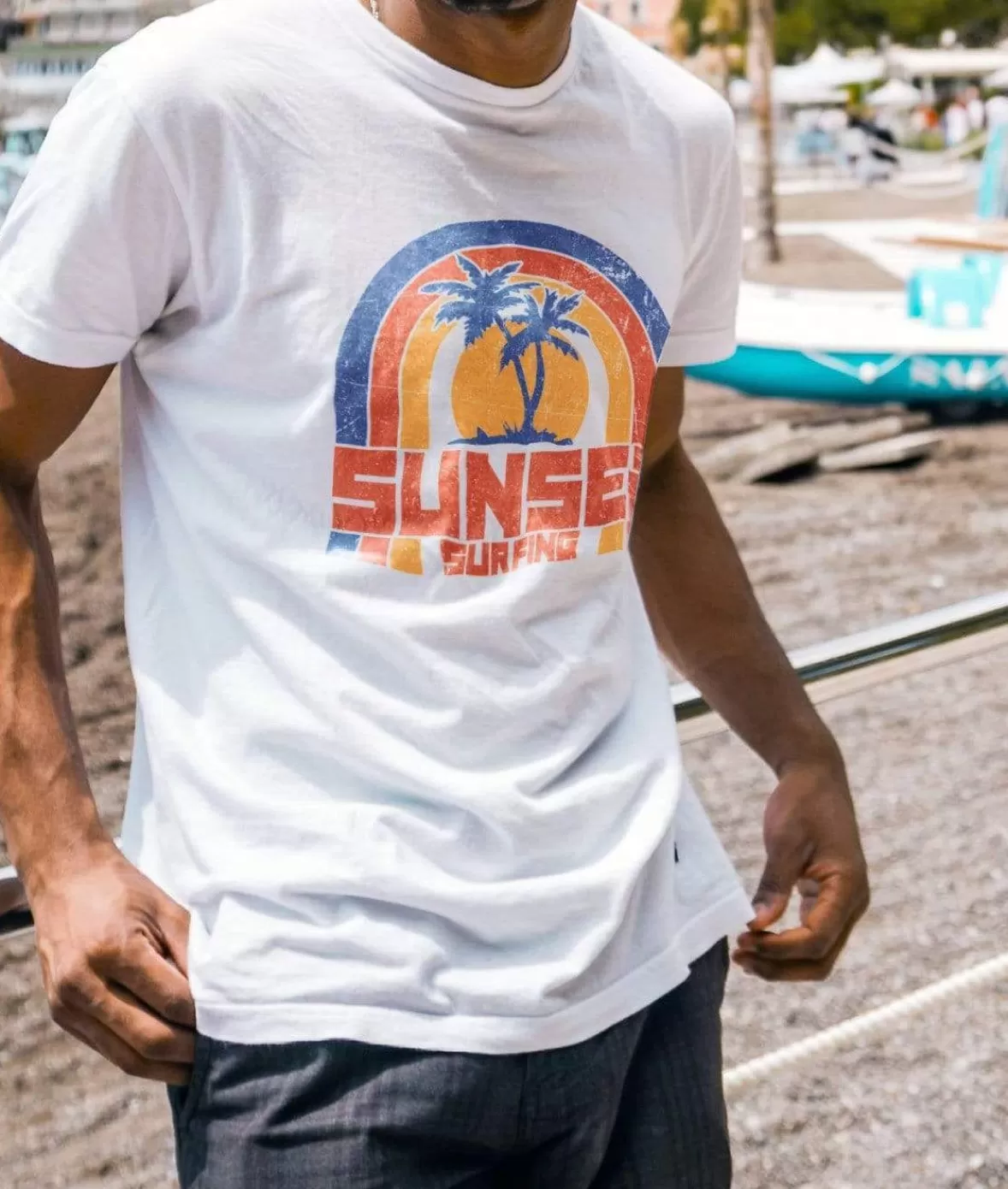 Men'S Ridiculously Soft 100% Cotton Graphic Tee | Sunset Surfing | Nayked Apparel Cheap