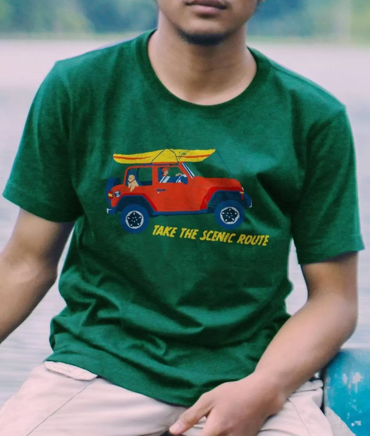 Men'S Ridiculously Soft 100% Cotton Graphic Tee | Take The Scenic Route | Nayked Apparel New