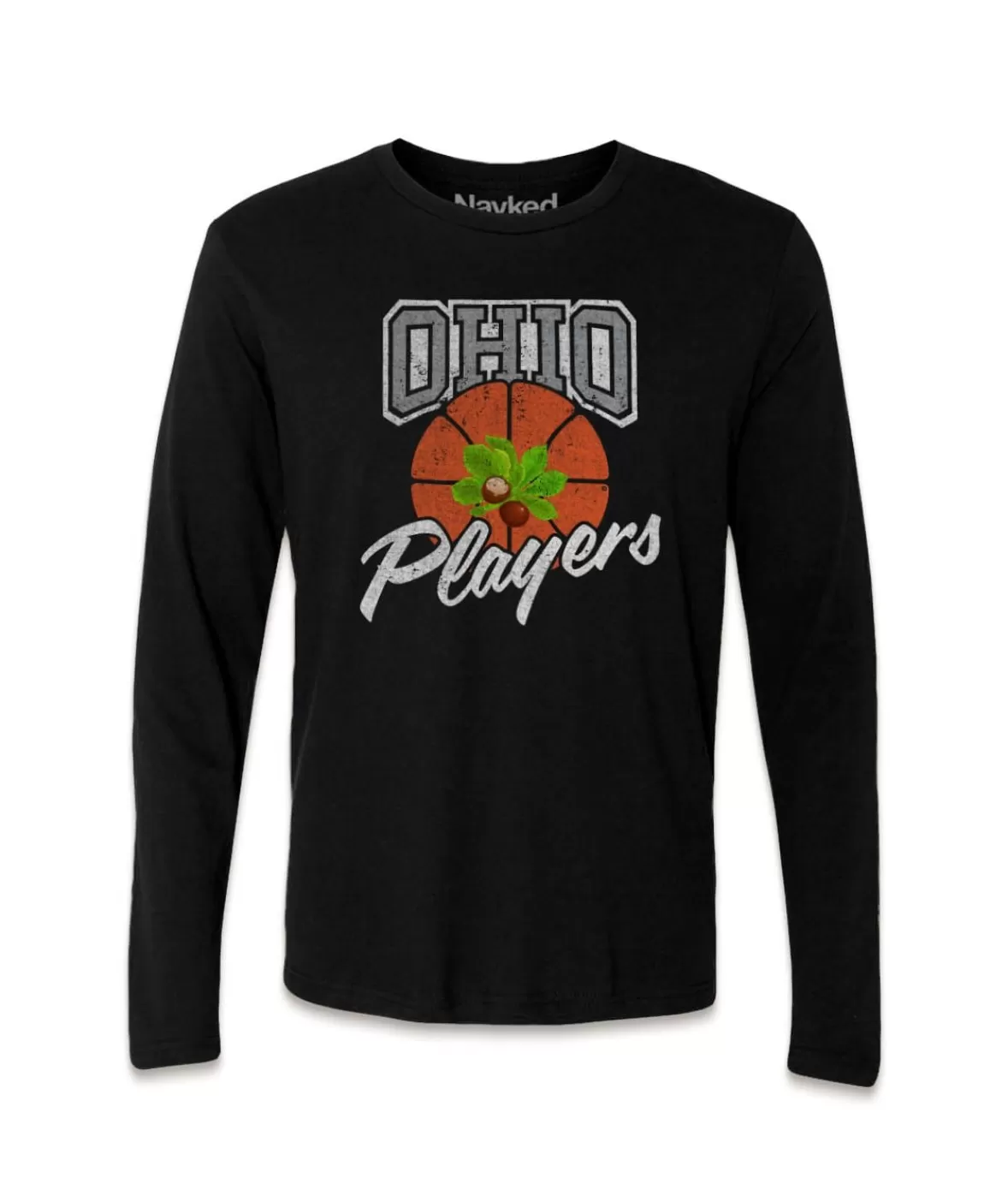 Men'S Ridiculously Soft 100% Cotton Long Sleeve Graphic Tee | Ohio Players (Buckeye Leaf) | Nayked Apparel Hot