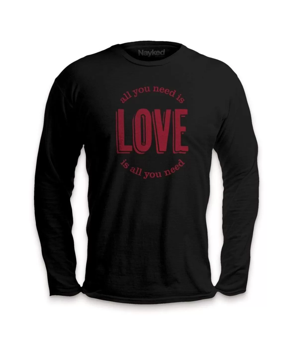 Men'S Ridiculously Soft Cotton Long Sleeve Graphic Tee | All You Need Is Love | Nayked Apparel Sale