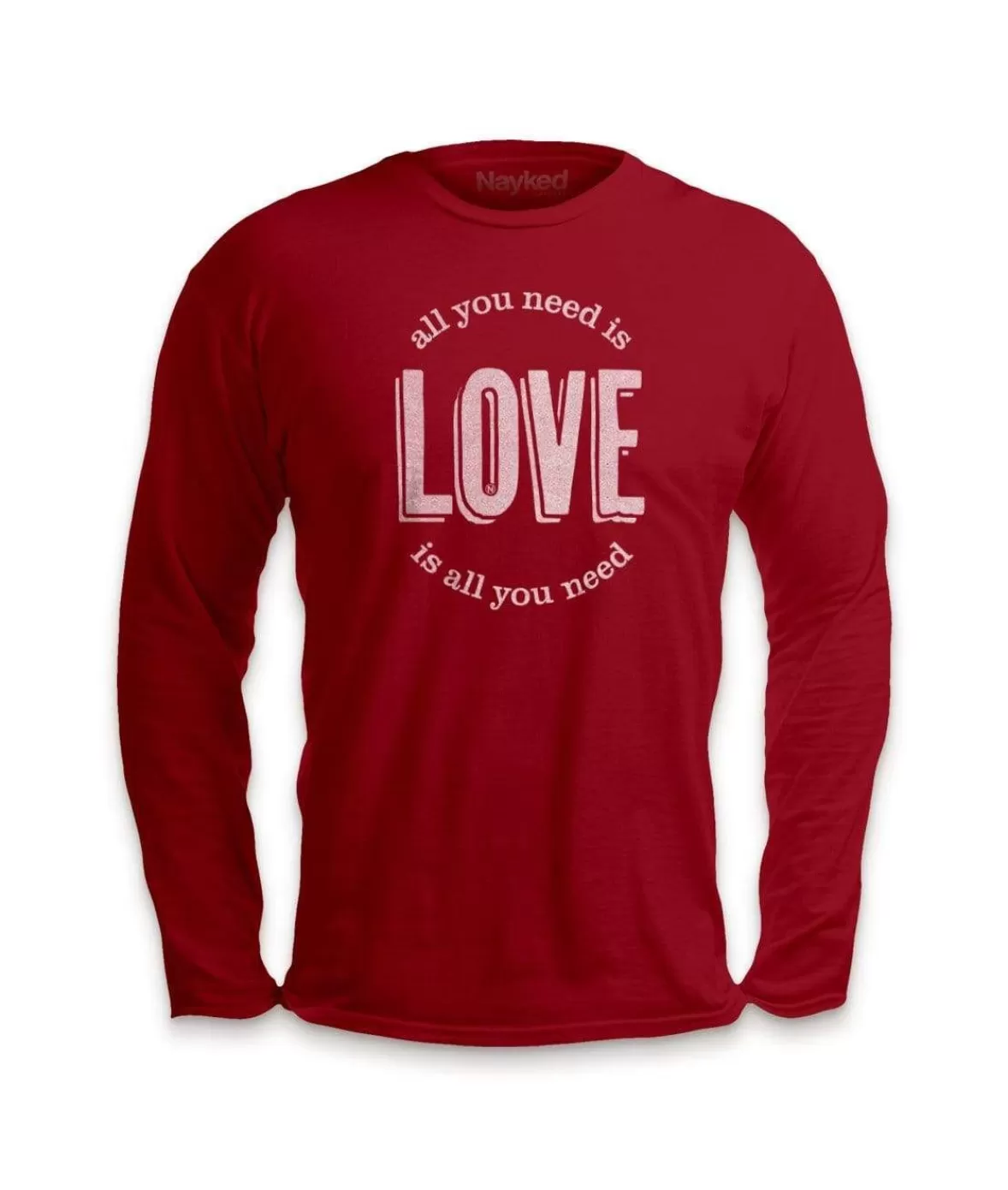 Men'S Ridiculously Soft Cotton Long Sleeve Graphic Tee | All You Need Is Love | Nayked Apparel Sale