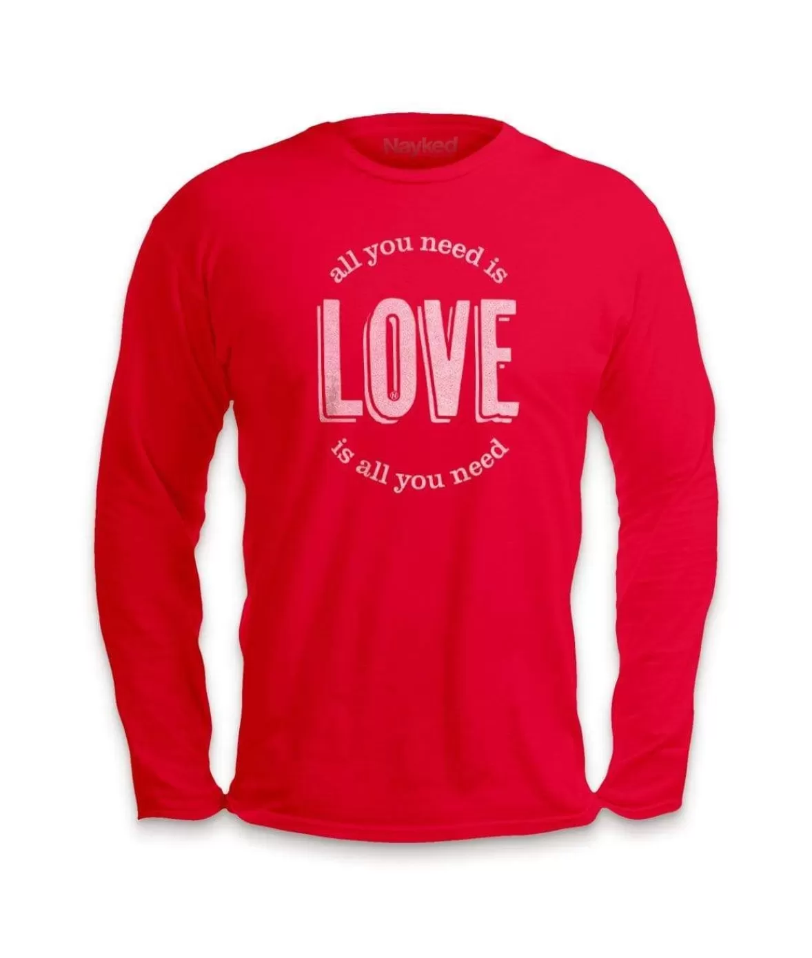 Men'S Ridiculously Soft Cotton Long Sleeve Graphic Tee | All You Need Is Love | Nayked Apparel Sale