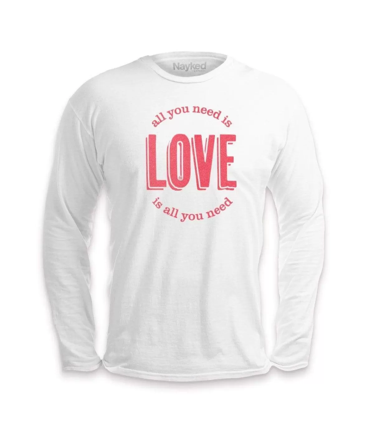 Men'S Ridiculously Soft Cotton Long Sleeve Graphic Tee | All You Need Is Love | Nayked Apparel Sale