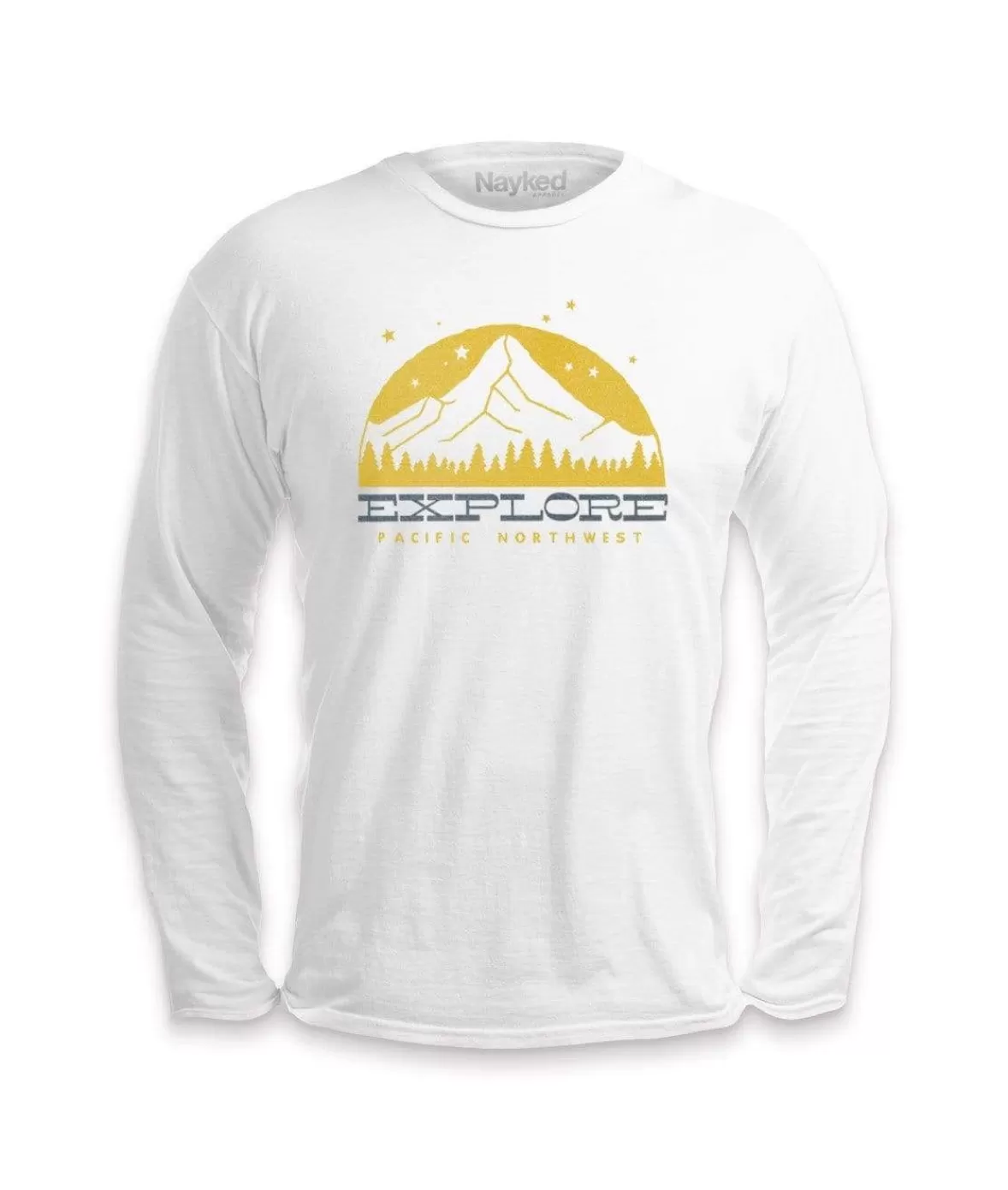 Men'S Ridiculously Soft Cotton Long Sleeve Graphic Tee | Explore | Nayked Apparel Fashion