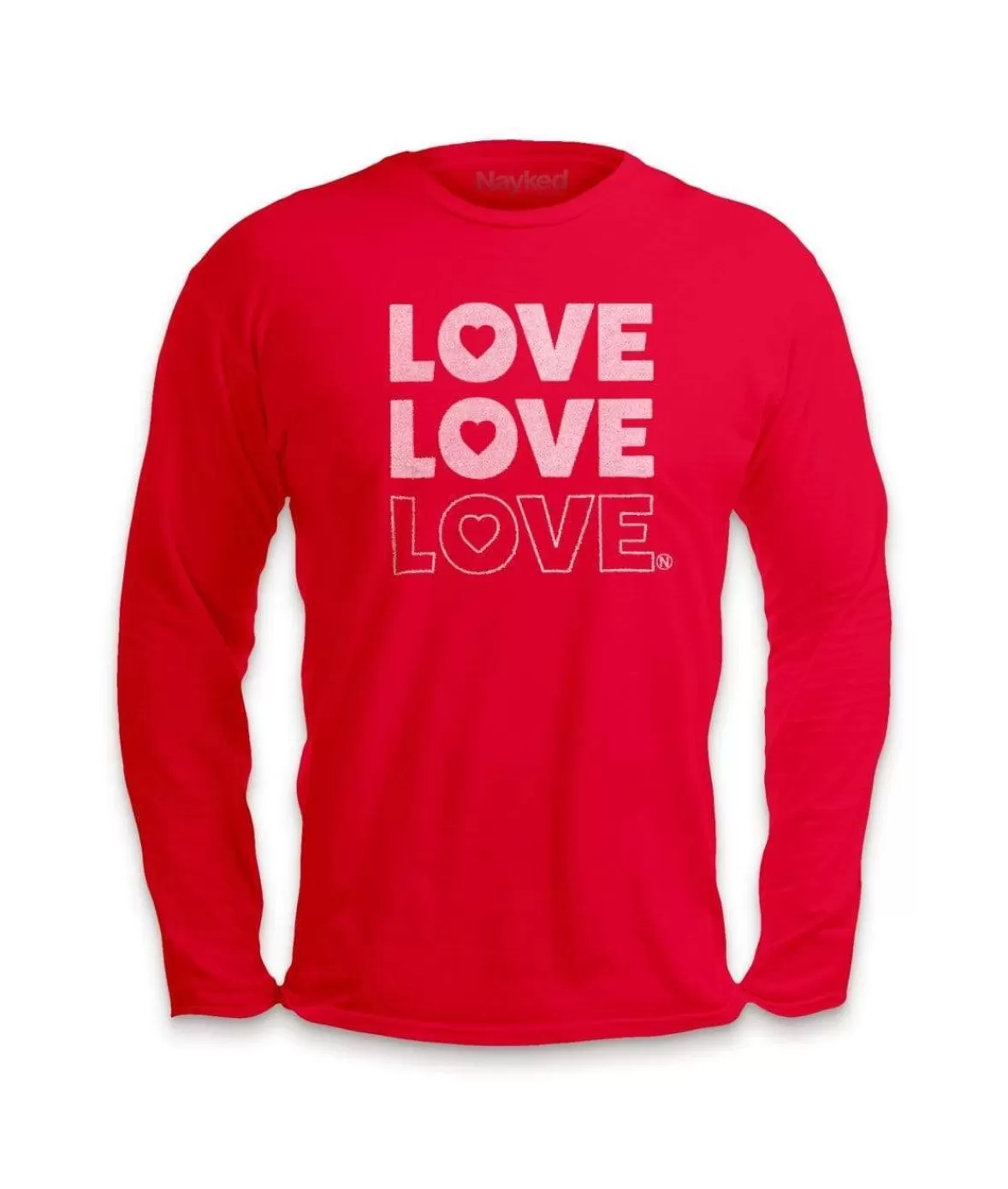 Men'S Ridiculously Soft Cotton Long Sleeve Graphic Tee | Love Love Love | Nayked Apparel Hot