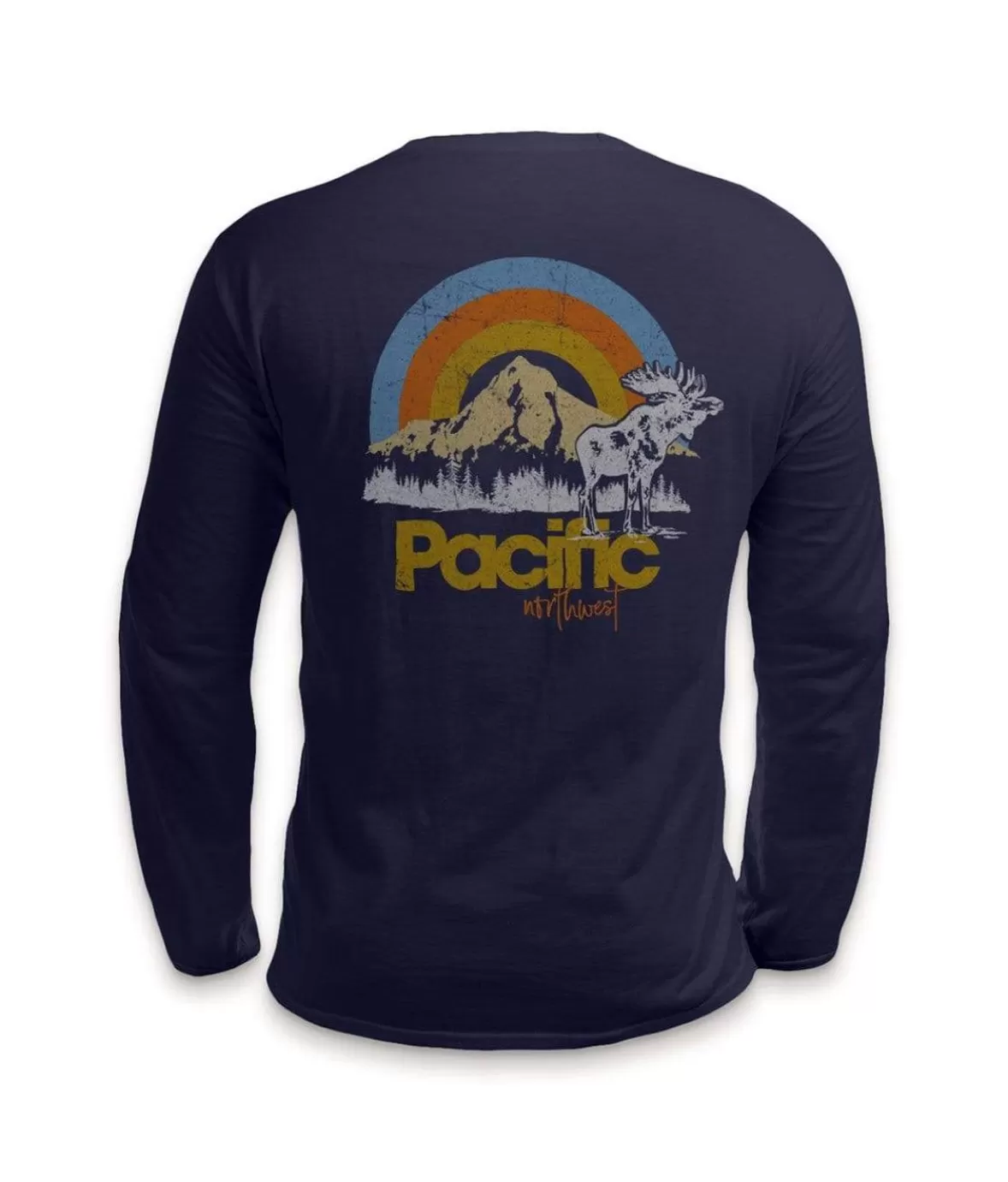 Men'S Ridiculously Soft Cotton Long Sleeve Graphic Tee | Pacific Northwest | Nayked Apparel Outlet