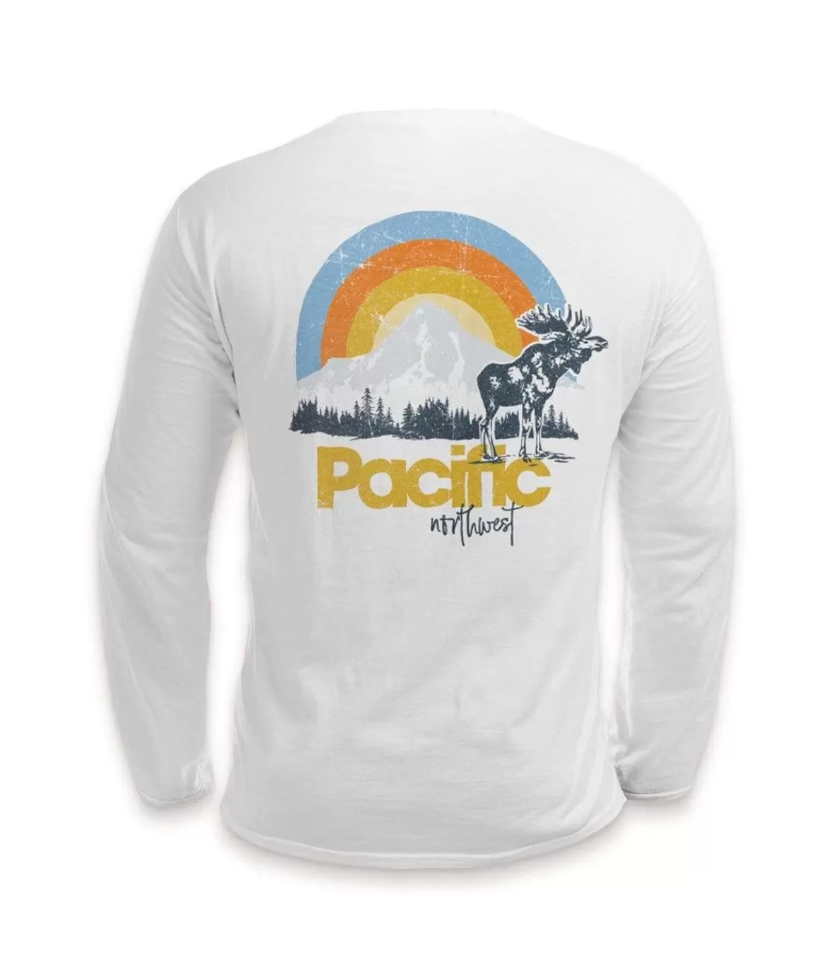 Men'S Ridiculously Soft Cotton Long Sleeve Graphic Tee | Pacific Northwest | Nayked Apparel Outlet