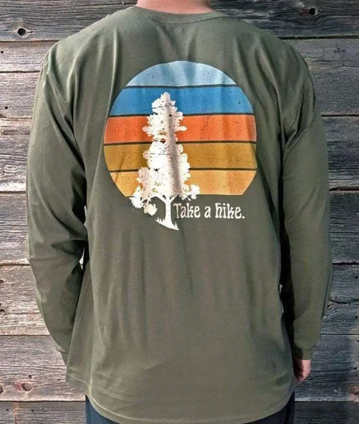 Men'S Ridiculously Soft Cotton Long Sleeve Graphic Tee | Take A Hike | Nayked Apparel Cheap