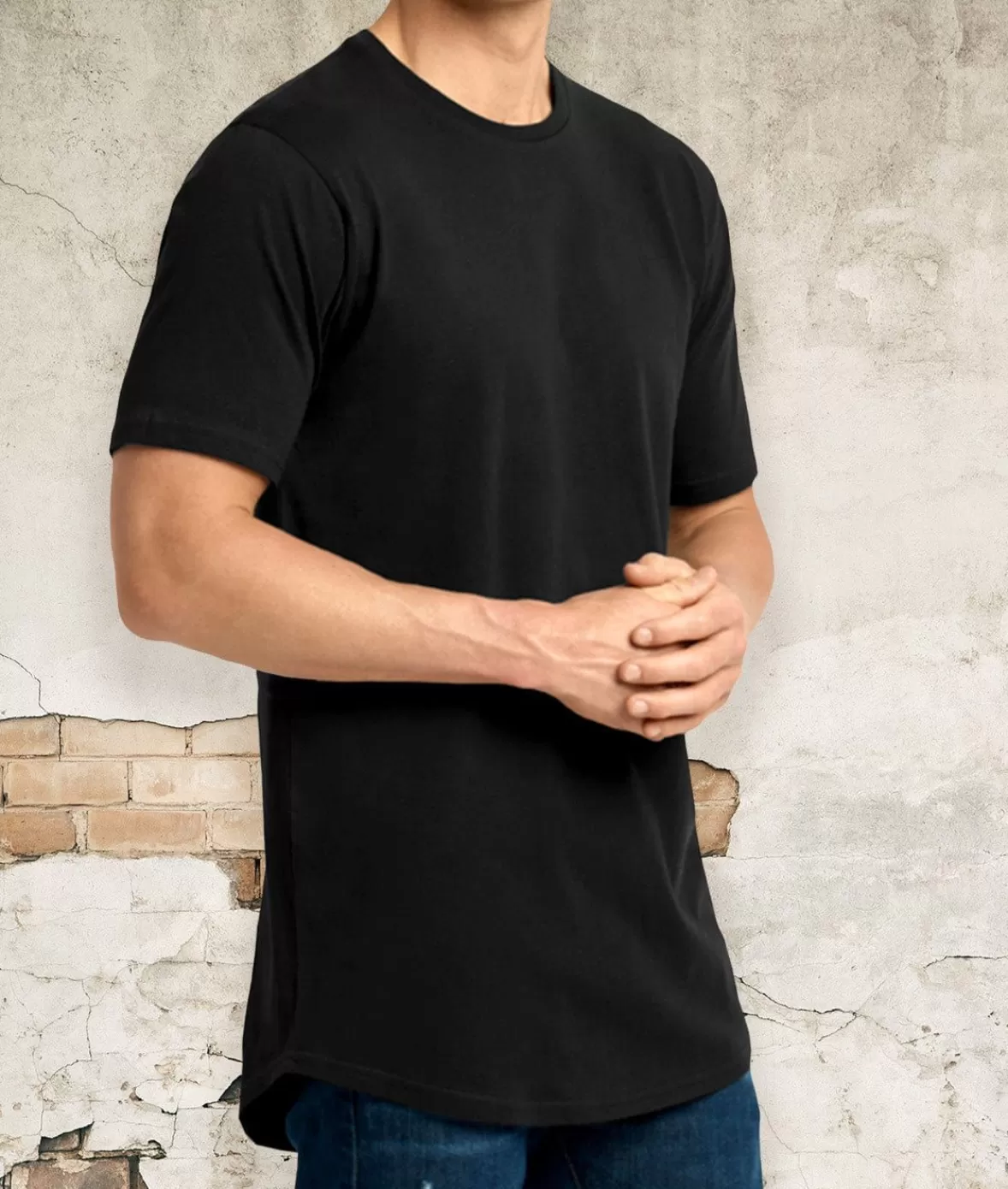 Men'S Ridiculously Soft Curved Hem Longline T-Shirt | Nayked Apparel Hot