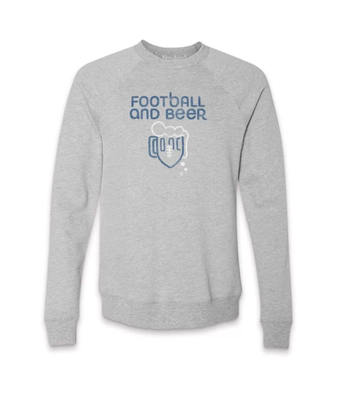 Men'S Ridiculously Soft Fleece Graphic Pullover Sweatshirt | Football And Beer | Nayked Apparel Discount