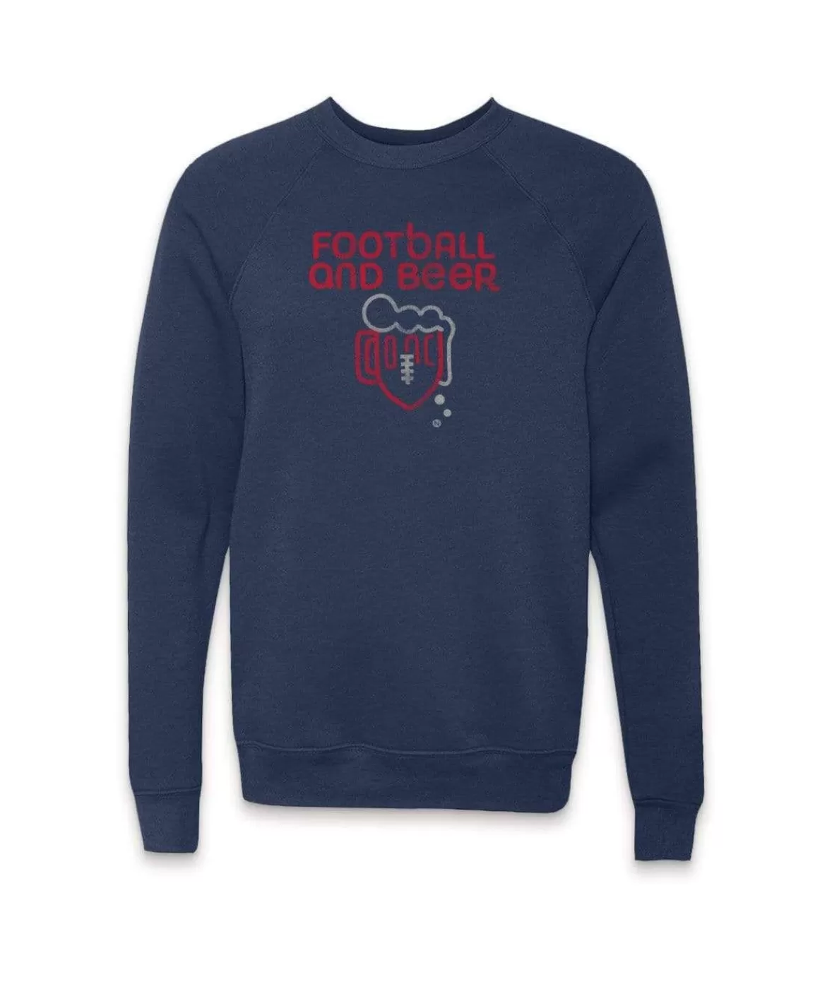 Men'S Ridiculously Soft Fleece Graphic Pullover Sweatshirt | Football And Beer | Nayked Apparel Discount