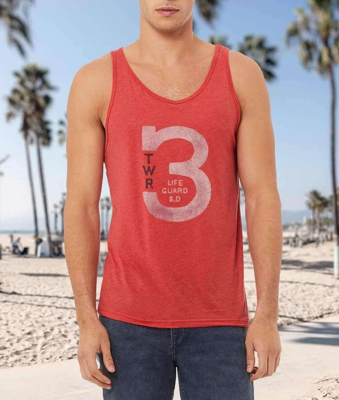 Men'S Ridiculously Soft Graphic Tank | Lifeguard | Nayked Apparel Clearance