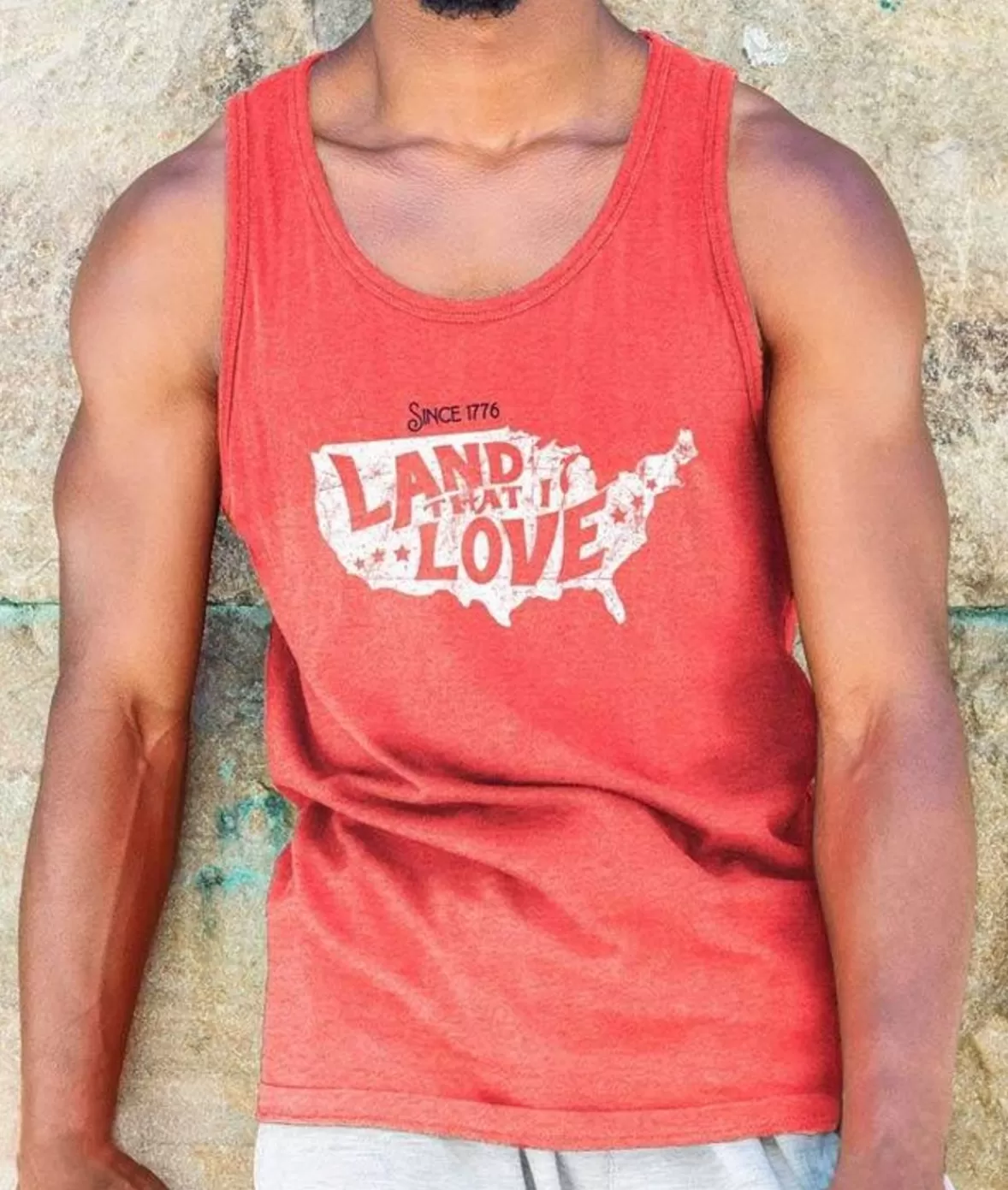 Men'S Ridiculously Soft Lightweight Graphic Tank | Land That I Love | Nayked Apparel Discount