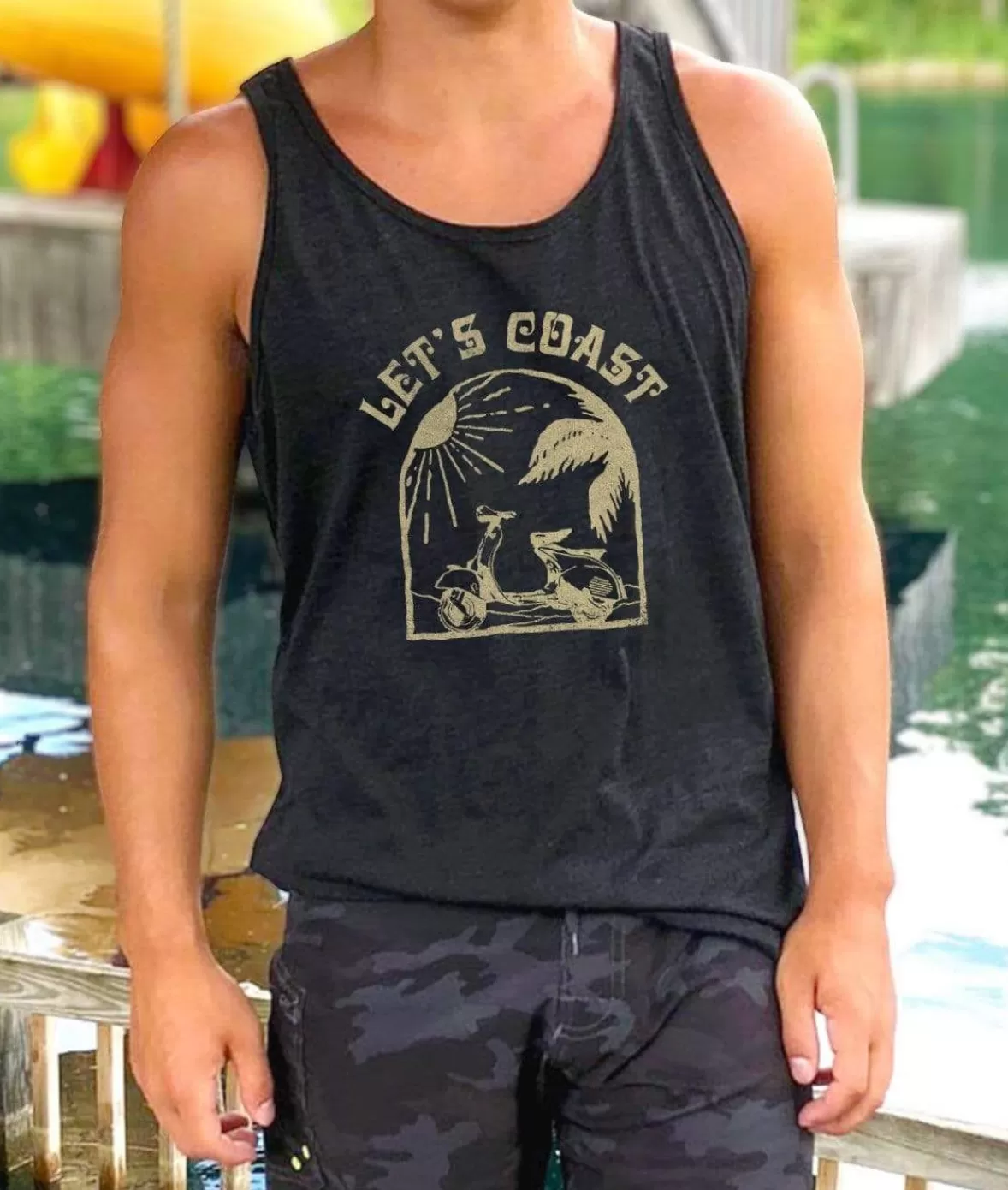 Men'S Ridiculously Soft Lightweight Graphic Tank | Let'S Coast | Nayked Apparel Best Sale