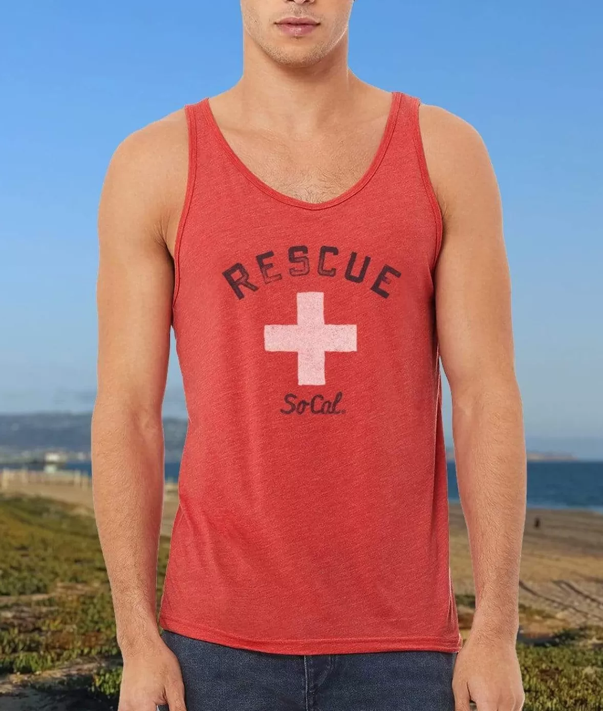 Men'S Ridiculously Soft Lightweight Graphic Tank Top | Cali Rescue | Nayked Apparel Best Sale