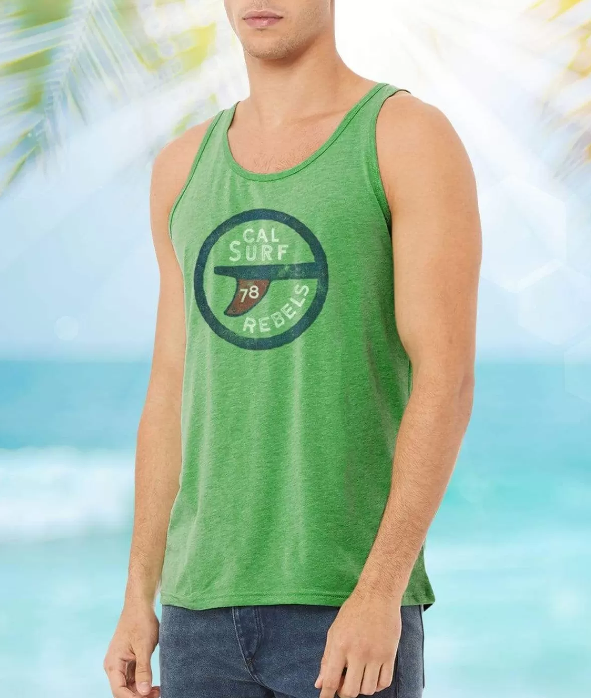 Men'S Ridiculously Soft Lightweight Graphic Tank Top | Surf Rebels | Nayked Apparel Cheap