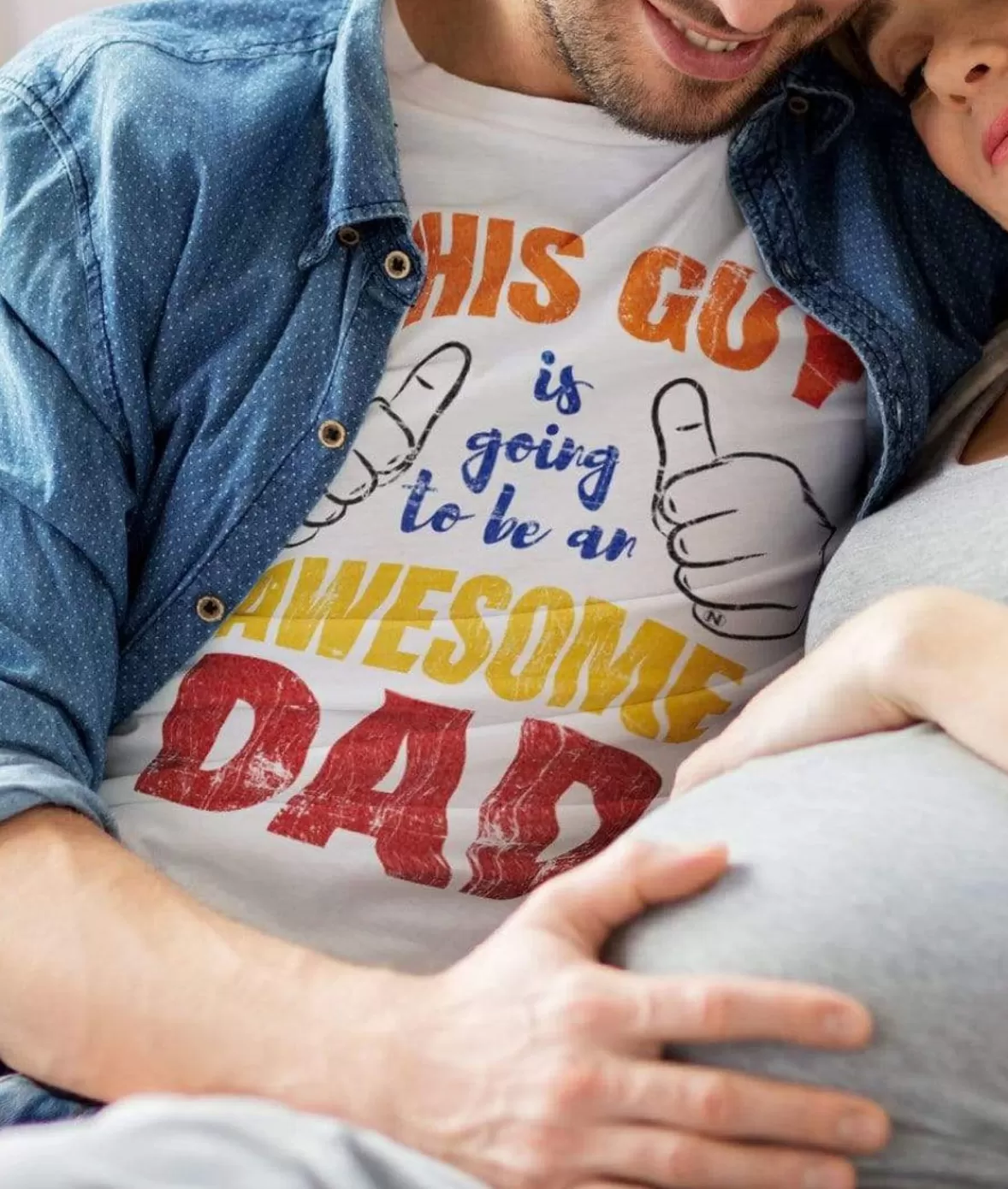 Men'S Ridiculously Soft Lightweight Graphic Tee | Awesome Dad-To-Be | Nayked Apparel Shop